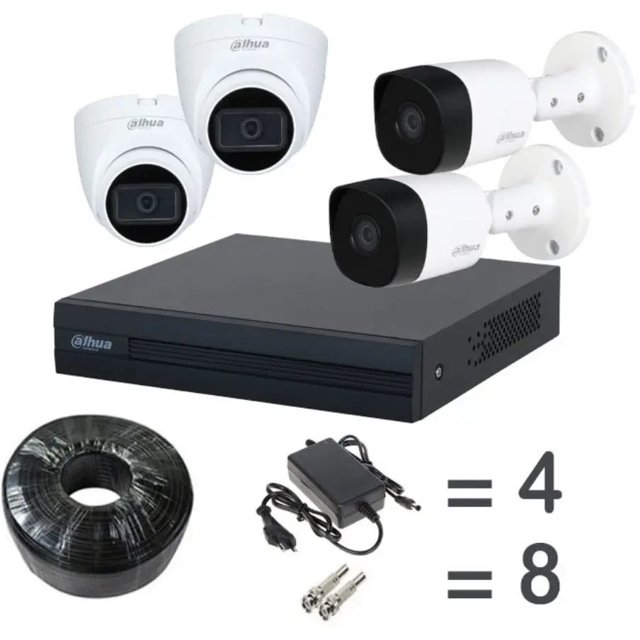 پکیج دوربین مداربسته داهوا میکروفن دار مدل 1200TRQP-A