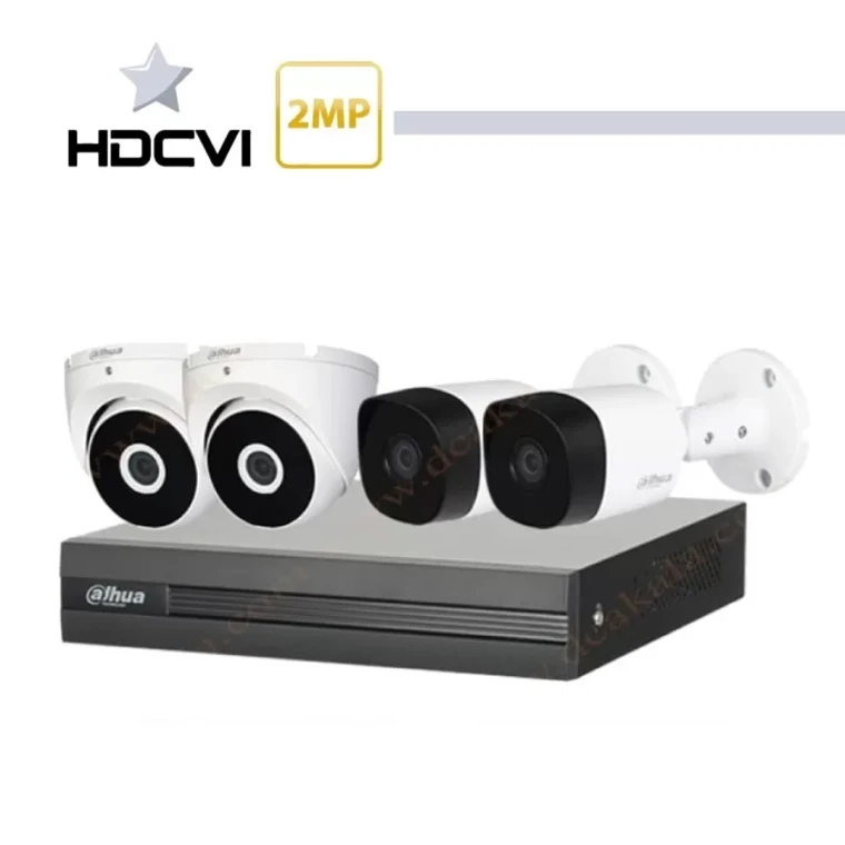 پک بدنه فلزی 4 دوربین مدار بسته داهوا دو مگاپیکسل HDCVI